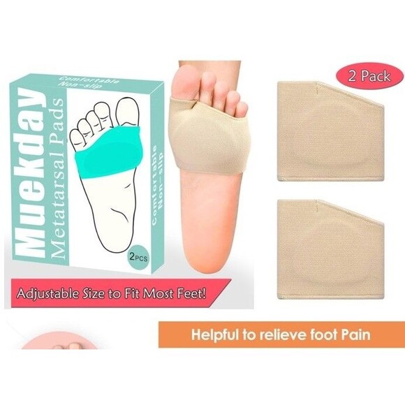 Muerda y Metatarsal Pads 2 Pack Breathable Foot Pain Relief - Picture 4 of 4